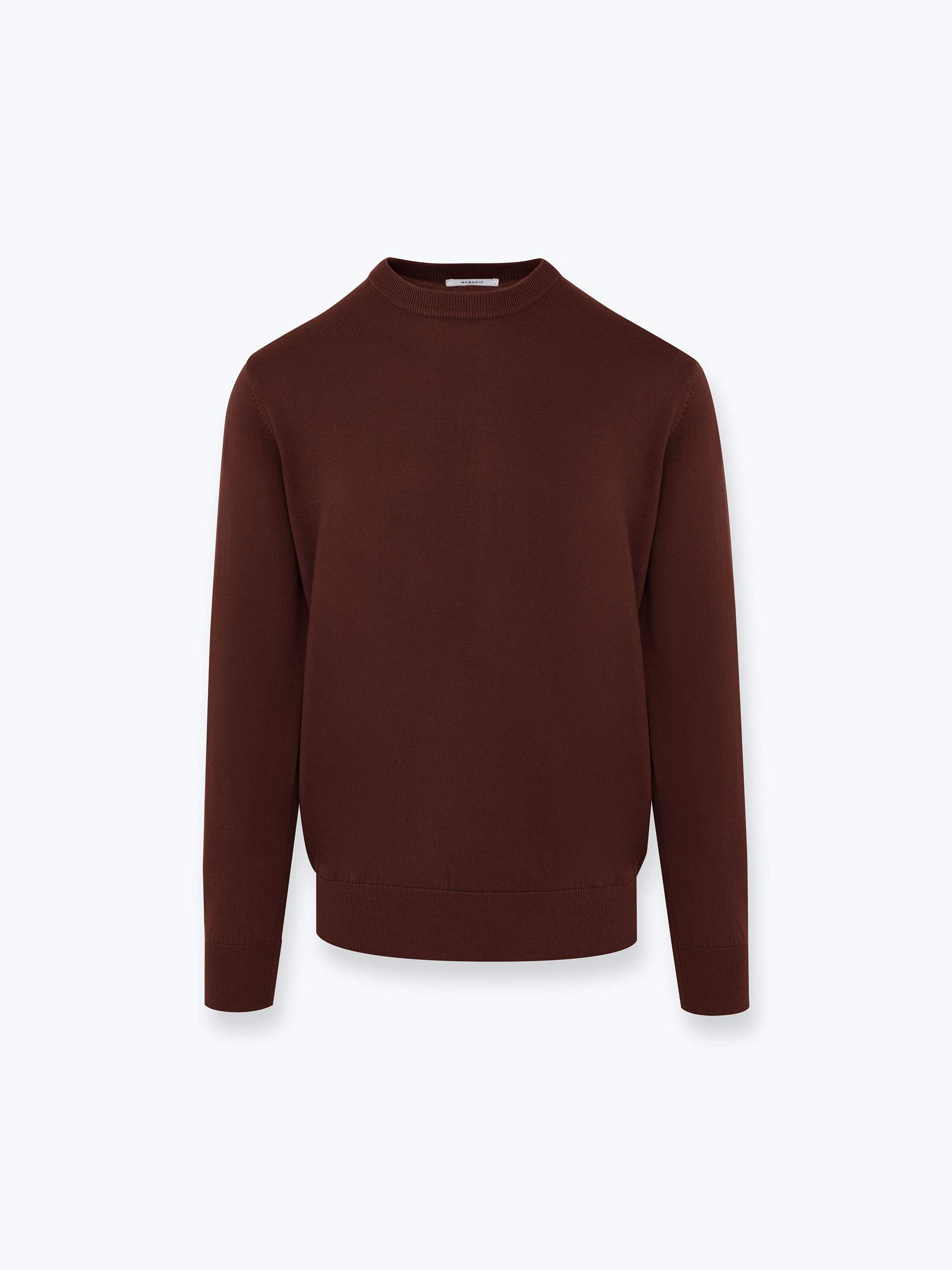 Brązowy sweter z wełny merino męski